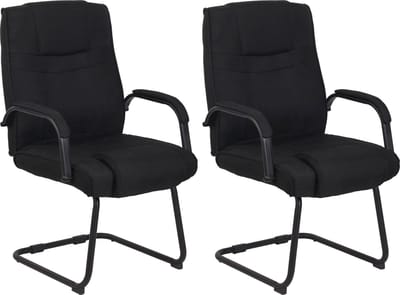 CLP Attila Set van 2 Eetkamerstoelen - Stof zwart/zwart