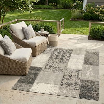 FLOORDIREKT Buitenkleed - Tuintapijt - Vloerkleed - Cotton - Grijs - 80 x 150 cm