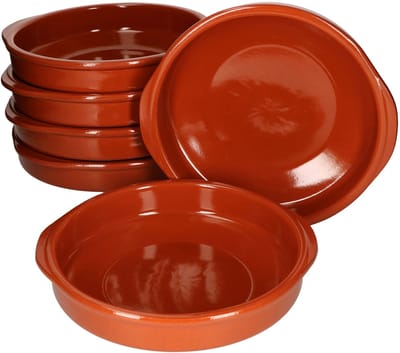 Set van 6 cazuela kleikommen Bernd met handgrepen 24cm XL - 99504