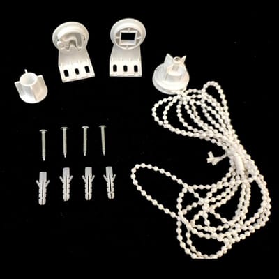 Rolgordijn Reparatie Set Onderdelen Kralenketting Montagekit voor 28mm Buis Wit