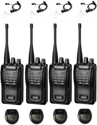 Set van 4 Wouxun KG-819 UHF IP55 PMR446 Portofoons met beveiliging oortje
