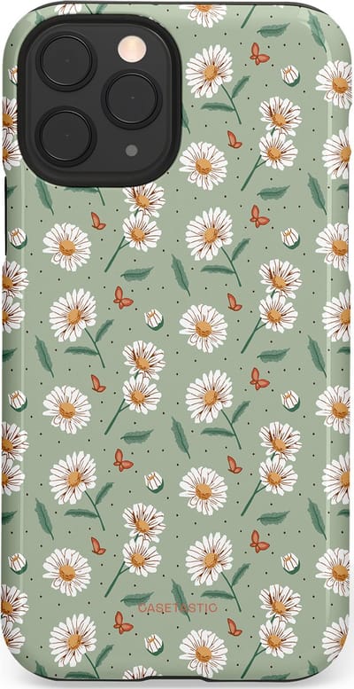 Casetastic Hoesje Geschikt voor Apple iPhone 11 Pro - Stijlvolle Beschermende Duo-layer Case - Vleugels en madeliefjes