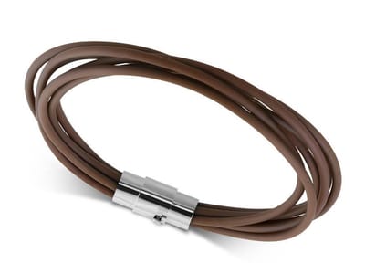 Amanto Armband Ajay - Rubber - 316L Staal - Magnetische Sluiting - 20cm