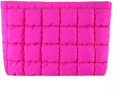 Toilettas Puffer - Roze | Clutch / Make-Up Tas | 26,5 x 16,5 cm | Fashion Favorite