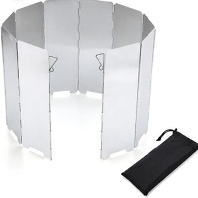 Outdoor Camping Oven Eindpot Set Accessoires Voorruit met Klink 10 Stuks Aluminium Opvouwbare Voorruit met Doek Tas white