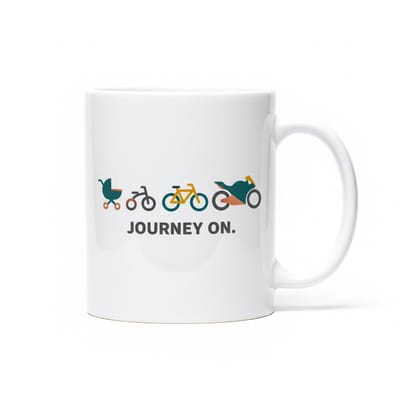 “Journey On” Mok 330 ml – Levensfases Illustratie Beker – Inspirerend Keramisch Cadeau voor Reizen & Motivatie
