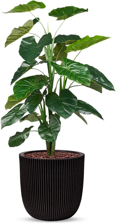 Kunstplant Philodendron in Planter Ball groove zwart H130 cm