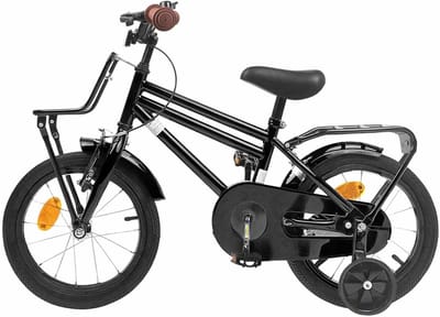 Kinderfiets - Jongensfiets Meisjesfiets - Spelen en Leren - Stevig Stalen Frame - 16 Inch - Zwart