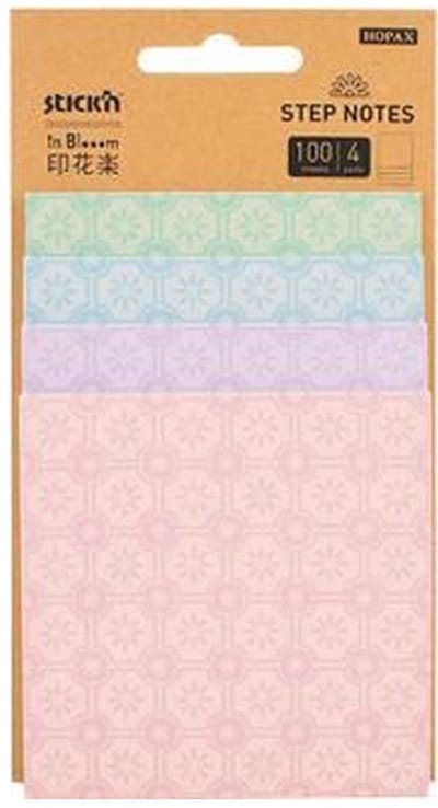 Stick'n Decoratie Sticky Notes - 4 Maten - 4 Verschillende Pastel Kleuren - 100 Memoblaadjes