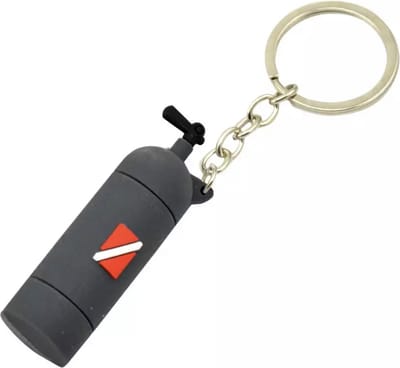 GoedeDoelen.Shop | Sleutelhanger Scuba Tank Grijs | Tashanger | Scuba Hanger | Scuba Tank | Duikfles | Sleutelhanger Met Duikfles | Tashanger Met Duikfles | Duiktank | Duiksport | Ocean Clean Up
