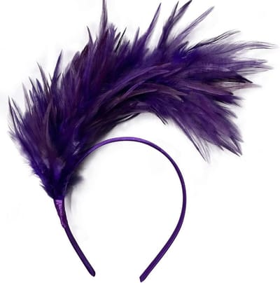 Stijlvolle Jaren 20 Haarband met Regenboogveren - Gatsby Accessoire voor Feest en Cosplay