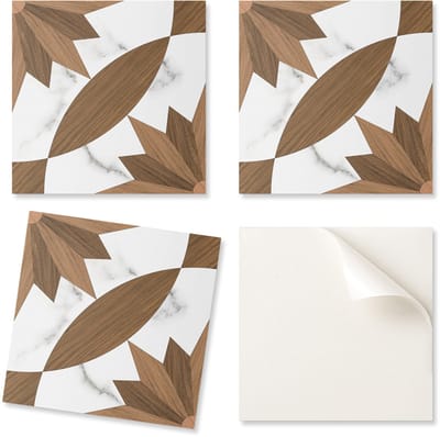 Decoratieve zelfklevende tegels voor een snelle muurrenovatie. Geometrisch patroon met houtmotief, 20x20x20 cm.