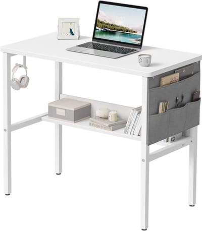 Bureau 96 x 40 cm | Computertafel | Kleine PC-tafel | Stabiel Wit