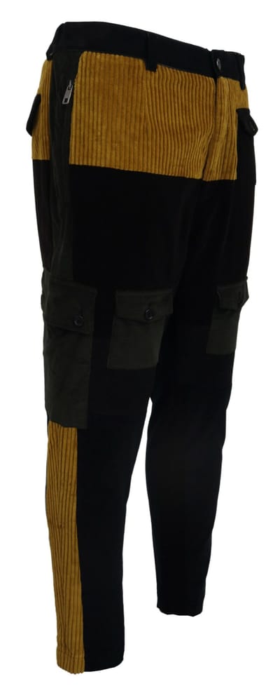 Korduroy Cargo Broeken Patchwork Stijl