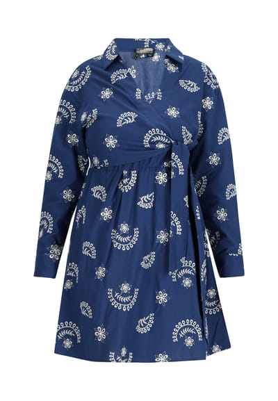 Dreimaster Jurk Dames marine wol wit