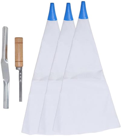 Tegelvoeg Metselmortelzak - Cement Spuitzak - Voegen Afwerken - Herbruikbaar PVC Materiaal - 3 Delige Set - Grijs