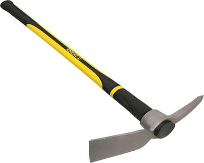 Pikhouweel met steel - Graafgereedschap Tuingereedschap - Grond bewerken - Schokabsorberende grip - 81 cm - Zwart