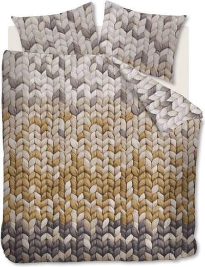 Ariadne at Home Nisa - Dekbedovertrek - Tweepersoons - 200x200/220 cm - Flanel - Ochre
