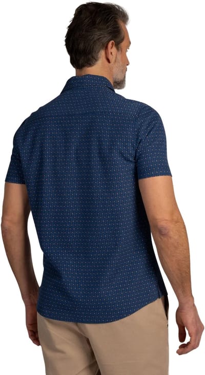Donkerblauw geprint casual overhemd New Zealand