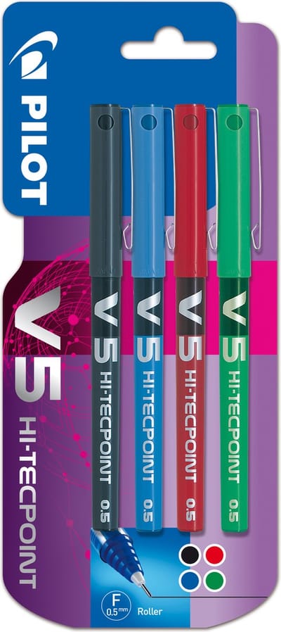 Pilot - Blister V5 Hi tecpoint - 4 stuks