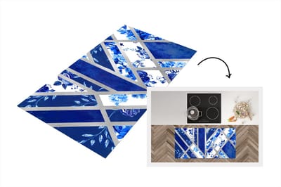 Keukenloper - Loper keuken - Design - Delfts blauw - Luxe - 120x60 cm - Keukenloper vinyl