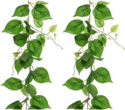 2x stuks groene klimop kunstplant slingers 220 cm - Kunstplanten/nepplanten - Hangplanten
