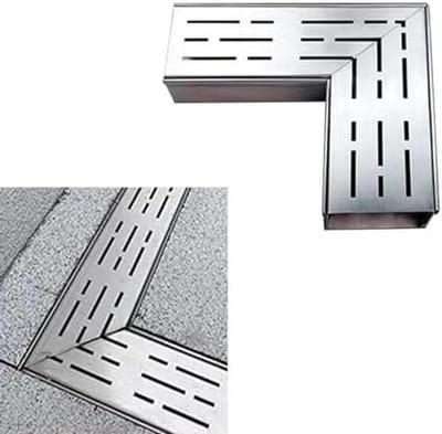 RVS Greppel Afvoer - Hoekstuk Drainage - Efficiënte Waterafvoer - Lekvrije Verbinding - 25x25 cm - Zilverkleurig