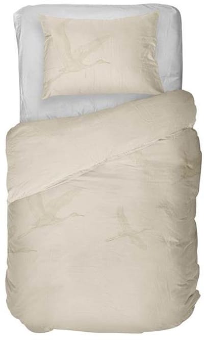 Kayori Hira Dekbedovertrek - Eenpersoons - 140x200/220 cm - Offwhite