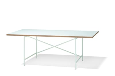Richard Lampert Tafel Eiermann 1 - melamine wit/eiken rand - 110 x 66 cm - wit - middelste stut - 160 x 80 cm