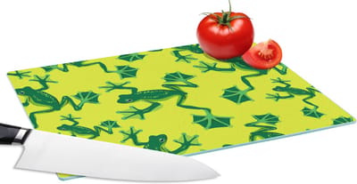Glazen Snijplank - 28x20 - Kikker - Dieren - Jungle - Patroon - Snijplanken Glas