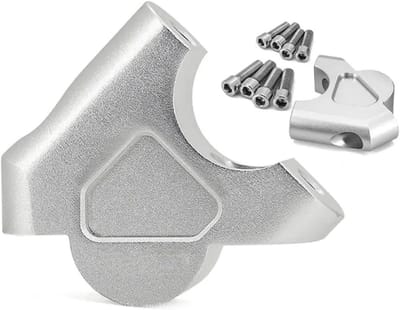 Stuurverhogers Motor - Stuurverhogingsadapter - Comfortabel Rijden - 30mm Hoger 25mm Naar Achteren - CNC Aluminium - Zilver