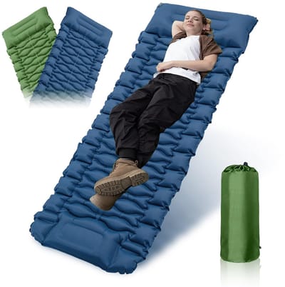 Unyqoos® Zelfopblazende Campingmatras met Geïntegreerde Voetpomp en Isolerende Slaapmat voor Outdoor Avonturen
