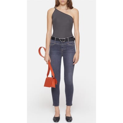 Closed Skinny Pusher Jeans Dark Grey Maat: W26L34 | Skinny Jeans Outlet | Dames | Grijs
