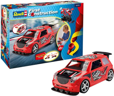 Revell Modelbouwpakket Militaire voertuigen - 00910 Rallye Car with pullback motor - Red - First Construction Plastic - 1:20 - Modelbouw