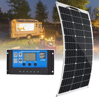 Flexibele Zonnepanelen - Draagbare Energie - Energie Opwekken - Monokristallijn Silicium - 150 Watt - Zwart