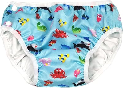 Baby Badluiers - Zwemtrainingsbroek Peuters - Veilig Zwemmen - Herbruikbaar Waterdicht - 12-18 Maanden - Lichtblauw