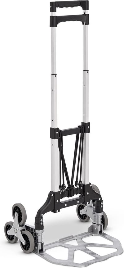 Juskys – Trappensteekwagen Inklapbaar – 80 kg & Telescoopgreep – Voorzien Van 3+3 Wielsysteem En Expanderkabels – Voor Verhuizing En Transport – Zilver Aluminium