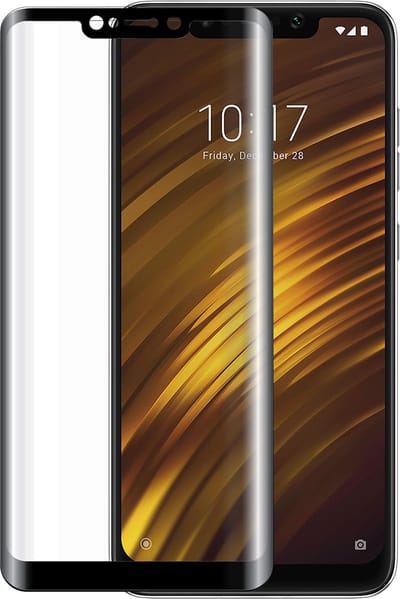 Bigben Connected, Screenprotector geschikt voor Pocophone F1 - Anti-Scratch 2.5D & Anti-Fingerprint, Transparant zwart