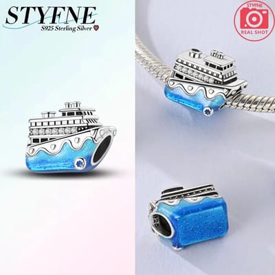 Composants de Perles Croisière Océan Bleu Métal Cuivre Composants de Perles Authentiques Originaux Compatibles Avec Composants de Perles à Breloques Authentiques Originaux Bracelet gray