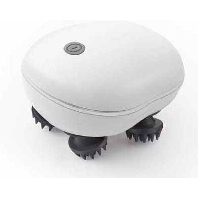 Verstelbare Snelheid Hoofdhuid Massager met Roodlicht Therapie Haargroei, Diepe Kneedkop Massager Zacht Siliconen voor Stressverlichting wit