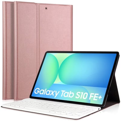 Hoes met toetsenbord geschikt voor Samsung Galaxy Tab S10 FE Plus / S10 FE+ (13.1 inch - 2025) - Keyboard Book Case Cover Hoesje Rosegoud