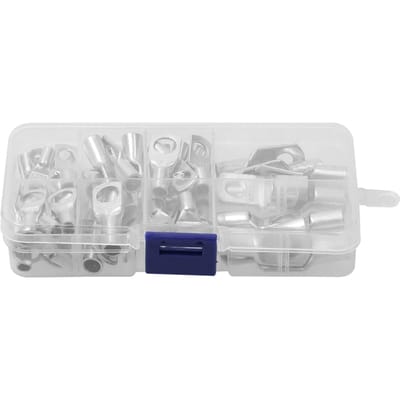 Assortiment de 60 pièces d'anneaux en cuivre pour voiture, ensemble de bornes, raccords à sertir de fil, batterie, câble nu, chaleur 60pcs Termials Set multicolore
