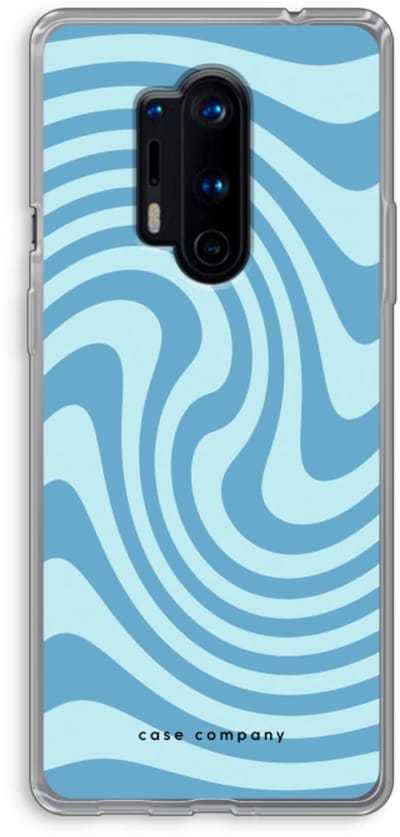 Case Company® - Hoesje geschikt voor OnePlus 8 Pro hoesje - Swirl Blauw - Soft Cover Telefoonhoesje - Bescherming aan alle Kanten en Schermrand