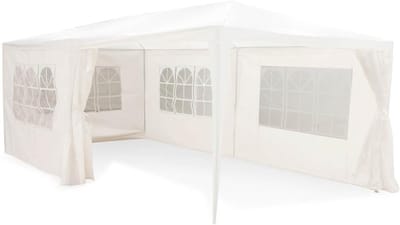 Feesttent Paviljoen - Tuinfeest Overkapping - Buiten Evenementen - Waterdicht Met Ramen - 3x6 Meter - Wit