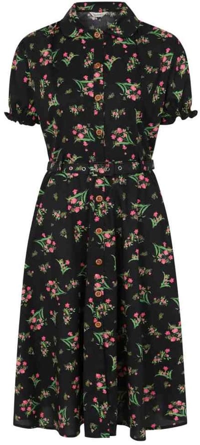 Banned - Star Jules Flare jurk - S - Zwart