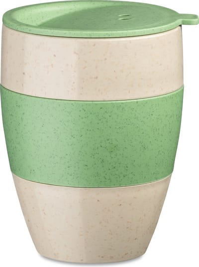 Herbruikbare Koffiebeker, 0.4 L, Natuur Blad Groen, Organic Bio-Circular - Koziol | Aroma To Go 2.0