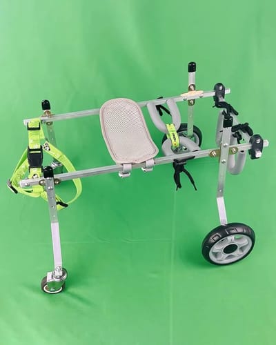 Hondenrolstoel - Huisdier mobiliteit - Ondersteund lopen - Verstelbaar aluminium frame - Maat XS - Zilver