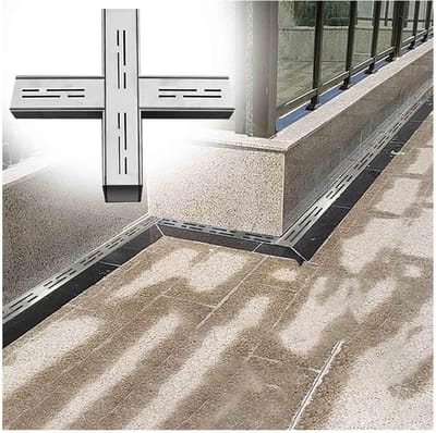 Sleufafvoersysteem RVS - Waterafvoer Rooster - Efficiënte Waterafvoer - Corrosiebestendig Ontwerp - 90 Graden Elleboog - Zilver