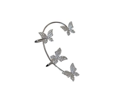 Vlinders ear cuff / oorklimmer | linker oor | zilver gekleurd