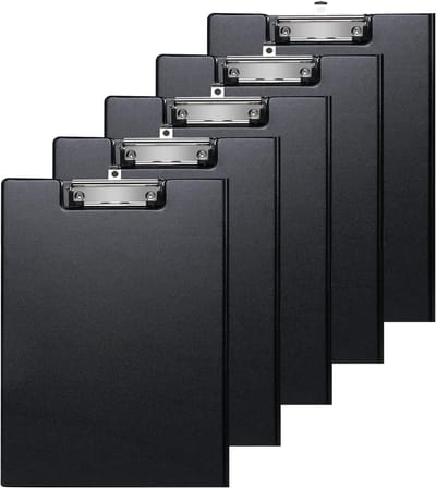 Clipboard A4 met Deksel - Schrijfbord met Metalen Klem en Ophangoog, Vouwbaar met Tas - Clipboard Map voor Kantoor, School en Notities